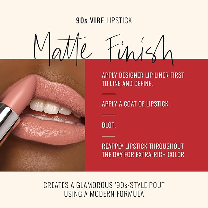 Runway Rogue 90s Vibe Lipstick, Moisturizing Matte Nude Lipstick, ‘Guest List’