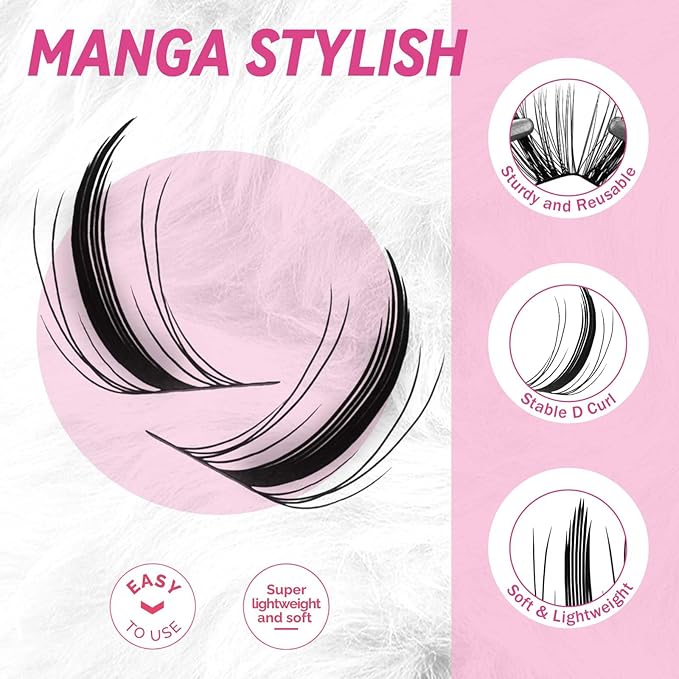 FADLASH 3D Printing Lash Clusters - Wispy Fluffy Eyelash With Natural Curl, Comfortable and Lightweight - DIY Reusable Cluster Eyelash Extensions at Home Mix 10-16mm