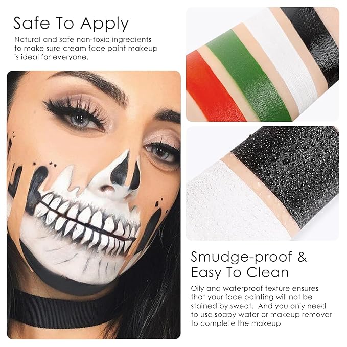 2Pcs Blue Face Body Paint Stick Eye Black, Makeup Paint Eyeblack for Baseball/Football/Halloween/Cosplay Party Makeup Cream Face Body Paint Easy to Blend