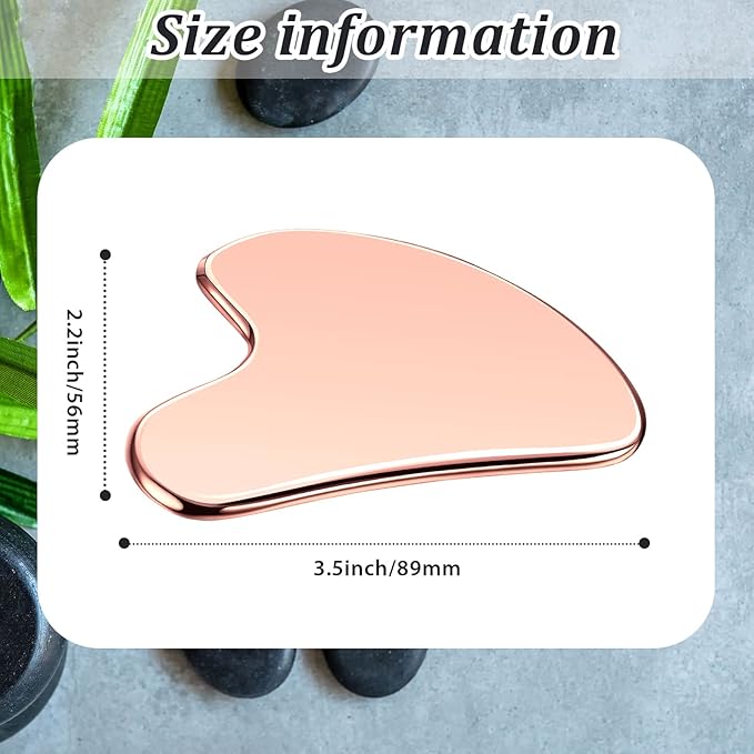 Nuanchu Stainless Steel Gua Sha Facial Tools Metal Guasha Tool for Face Body Jawline Shaper, Double Chin Reducer, Puffiness Reducing, Lymphatic Drainage Massager Skin Care Gift with Pouch(Pink)