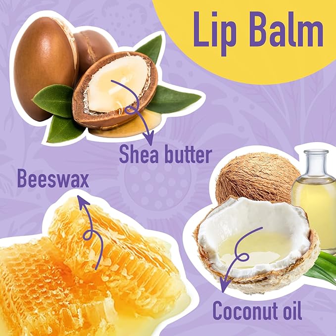 AZEN 8 Pack Lip Balm Stocking, Natural Lip Balm Bulk, Moisturizing Lip Balm for Dry Lips