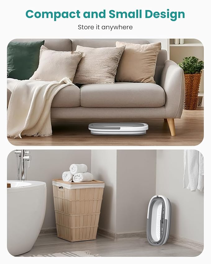 Nekteck Foot Soaking Tub Collapsible Bucket for Foot Bath Soak Tub, Foot Basin Foot Soaker with 138 Acupressure Nodes and Pumice Stone for Feet Massager Pedicure Foot Spa, Gifts for Men Women Dad Mom