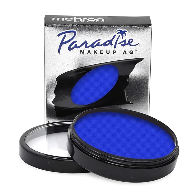 Mehron Makeup Paradise Makeup AQ Pro Size | Stage & Screen Performance, Face & Body Painting, Beauty, Cosplay, and Halloween | Water Activated Face Paint, Body Paint 1.4 oz (40 g) - Lagoon Blue