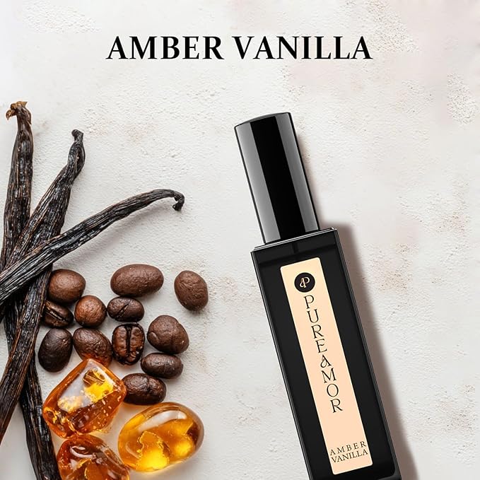 Amber Vanilla Perfume for Women, Coffee Scented Fragrance with Warm Amber & Sweet Vanilla Notes, Long Lasting Extrait de Parfum, Advanced Fragrance Travel Size 0.7 oz Eau de Parfum Spray
