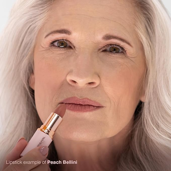 Mineral Fusion Long-Lasting Lipstick, Vivid & Smudge-Free Lip Color with Avocado Oil, Cocoa Seed Butter, Free of FD&C Dyes, Paraben and Gluten, Peach Bellini