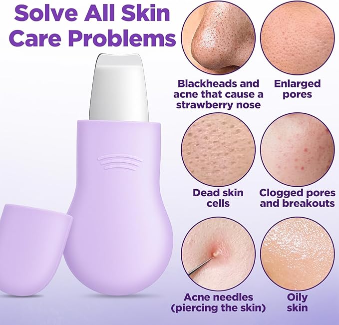 Face Scrubber Pore Cleaning Brush Face Mask Applicator Skin Care Tool for Men Women Deep Cleansing(Purple)