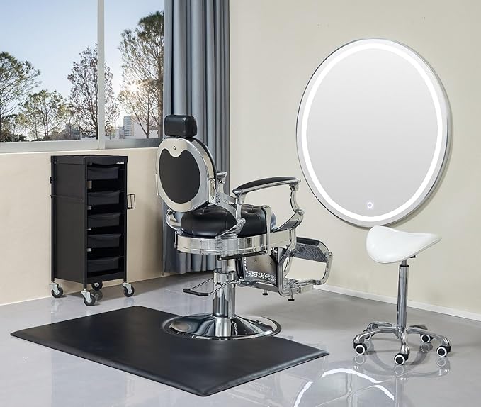 Kaleurrier Floor Mats for Hair Salon Chair - Barber Chair Anti Fatigue Rectangle Mat for Hair Stylist to Prevent Fatigue Caused by Standing - 5 ft. x 3 ft. Barbershop Pad Salon Station Equipment