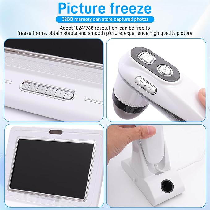 Skin Diagnosis Hair Analyzer,11-inch Skin Scalp Detector MultiFunctional HairFollicle Analyser Machine,with 50x/200x DualHeads,Skin and Scalp Health Detection for Home and Salon Use (US)