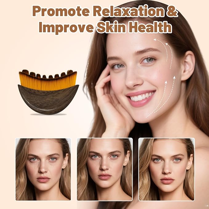 Lymphatic Contour Face Brush,Contour Face Brush for Lymphatic Drainage,Dry Lymphatic Drainage Massager,Ergonomically Designed to Fit The Skin Precisely