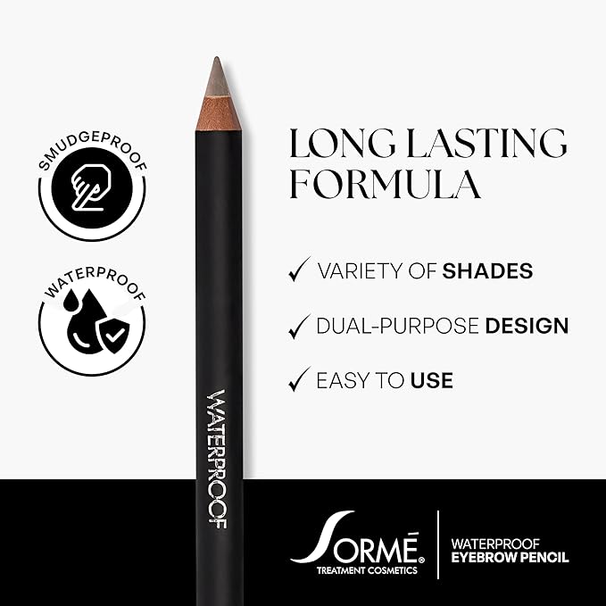 Sorme Cosmetics Waterproof Eyebrow Pencil (True Taupe) | Natural Defining Brow Liner with Brush | Smudge-Proof & Waterproof Eyebrow Makeup | Nourishing Eye Brow Pencil for All Skin Types
