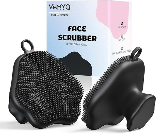 VWMYQ Silicone Face Scrubber - Exfoliating Face Scrubber for Women and Man, Gentle Facial Cleansing Brush Blackhead Acne Pore Pad Cradle Cap, Manual Soft Face Wash Brush for Deep Skin Care