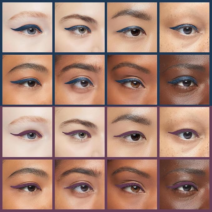 Kaely 2Pcs Dark Blue Purple Gel Eyeliner Pencils Set,Waterproof Color Colored Eye Liner Crayon,Cat Eye Stencil Gothic Halloween Makeup,Face Paint Eye Black Stick,delineadores de colores para ojos