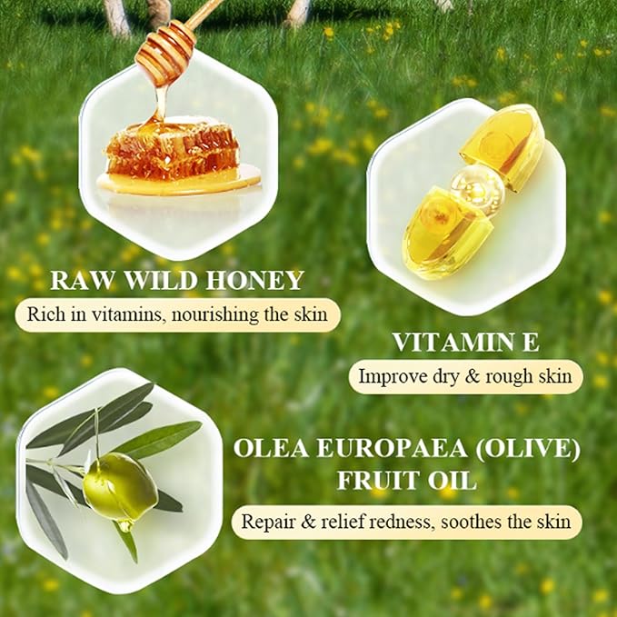 Whipped Beef Tallow and Honey Balm, Grass Fed Grass Finished Face Cream for All Skin Types - Grass-Fed Beef Tallow & Raw Wild Honey Blend - All-Natural Moisturizer for Face & Body, 2 OZ