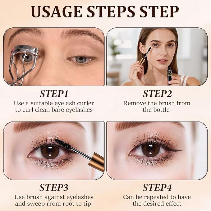 4D Silk Fiber Lash Mascara, Lengthening and Thick, 2025 New Black Fibre Mascaras, Waterproof Long-Lasting No Flaking, Long Lasting, Fuller Lashes Amplify, All Day Exquisitely Full(Back,2Pcs)