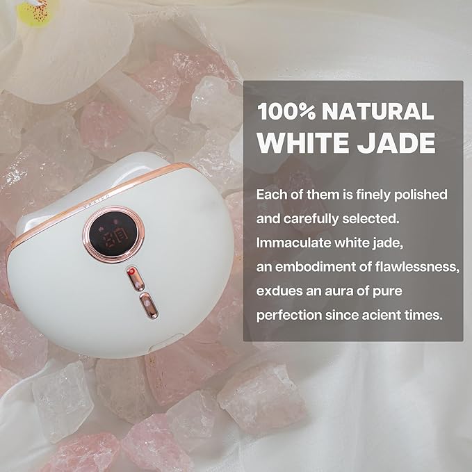 VRAIKO Aurora LED Gua Sha Device, Jade Stone Gua Sha Facial Tool with Heat and Vibration, Face Massager for Anti-Aging Wrinkles Puffiness Skin Rejuvenation and Toning (Aurora)