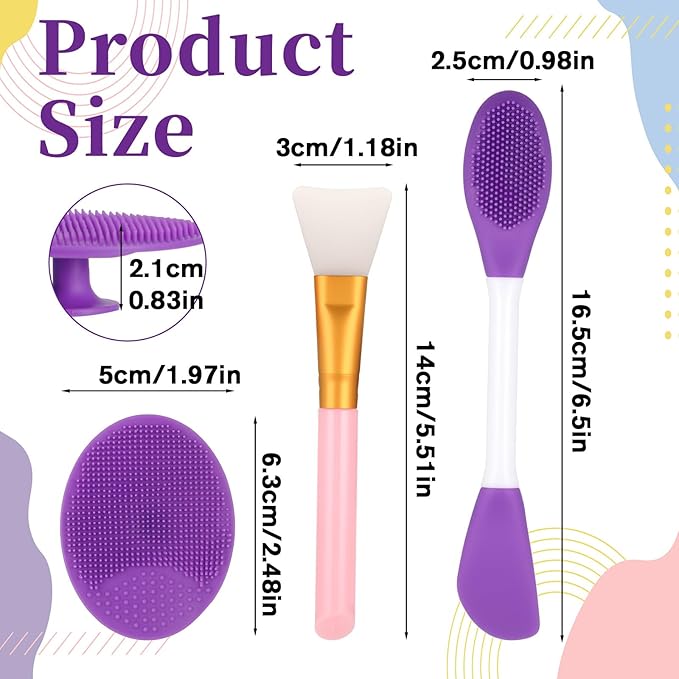 12 PCS Face Mask Applicator Tool and Facial Cleansing Brush Set, Silicone Pore Scrubber Soft Facial Mud Face Mask Brush Face-Wash-Brush Masks Spatula for Applying Exfoliator Clay Cream Skin Care