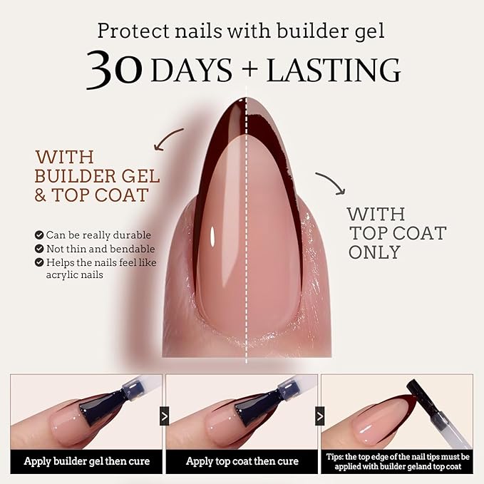 BTArtboxnails XCOATTIPS Red French Tip Press on Nails - Red French Tip Nails Almond, Christmas Press on Nails Medium, Soak Off Soft Gel Nail Extension 150Pcs