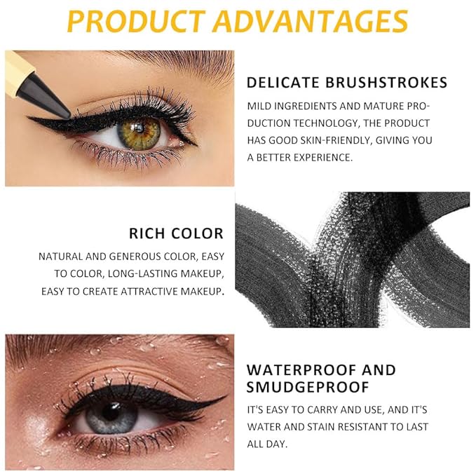 Kaely Black Gel Eyeliner Pencil,Waterproof Smudge Proof Eye Liner Pen,Cat Eye Goth Halloween Makeup,Eye Black Face Paint Lipstick Crayon,Color Colorful Eyeliner Eyeshadow Stick,04