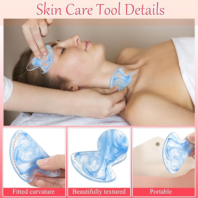 Sherr 12 Pcs Gua Sha Facial Tools Resin Heart Shaped Massage Guasha Tool for Face Guasha Board for Spa Women Body Skin Care Reduce Muscle Tensions, 12 Colors(Fresh Color)