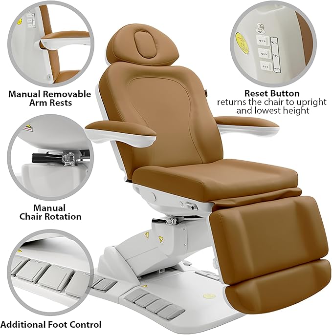 SKINACT Palma Electric Medical Spa Treatment Table (Camel Orange)