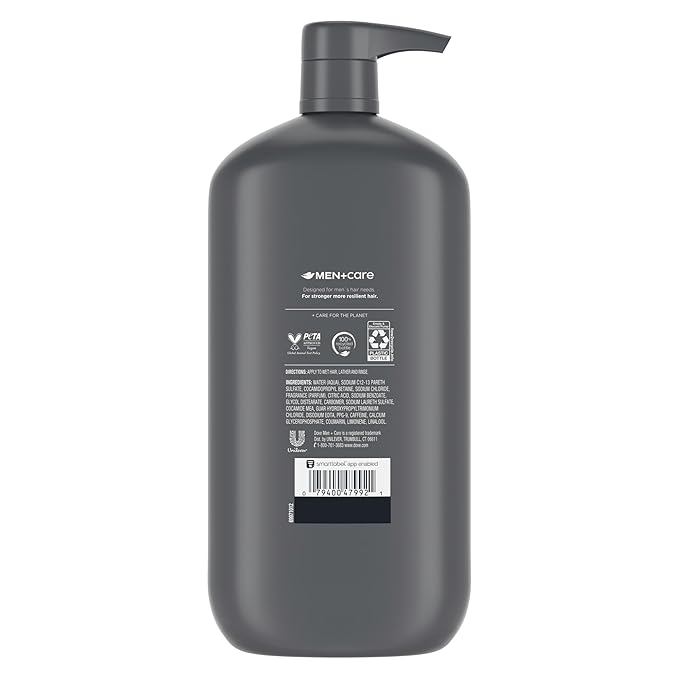 DOVE MEN + CARE 2-in-1 Shampoo + Conditioner Thick + Strong for Fortifying Hair from Root to Tip, with Calcium, 31 oz