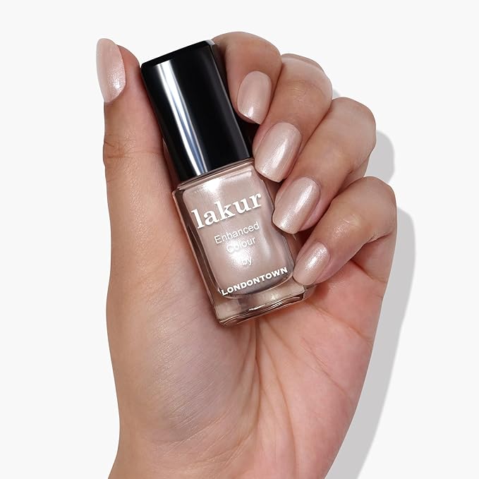 LONDONTOWN lakur Nail Polish - Chip-Resistant, Non-Toxic, Conditions & Hydrates Nails | Shimmery Shimmery Champagne, Pearl, .40 fl oz