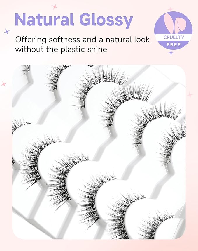 Natural Lashes Natural Eyelashes Natural Look Wispy Lashes Mink Lashes False Eyelashes Fake Eyelashes C Curl Lashes Strip Lashes Pure-03