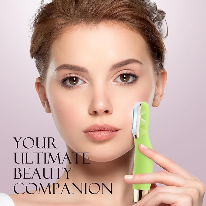 Sonic Dermaplane Razor for Women Face, Dermaplaning Tool for Face, Facial Hair Removal for Women, Sonic Edge Technology, Peach Fuzz with 16 Replaceable Blades(Green)