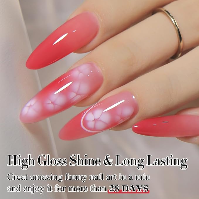 Double Rhythm Blooming Gel Polish 15 ml Clear Blooming Nail Art Polish for Spreading Effect DIY at Home 0.5 Oz (Clear)