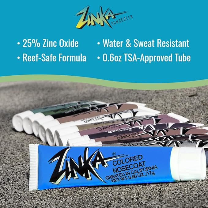 Zinka Colored Zinc Oxide Sunblock – High Zinc Formula for Nose and Face, 2 Pack, Blue