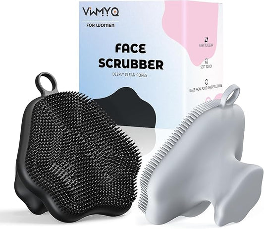 VWMYQ Silicone Face Scrubber - Exfoliating Face Scrubber for Women and Man, Gentle Facial Cleansing Brush Blackhead Acne Pore Pad Cradle Cap, Manual Soft Face Wash Brush for Deep Skin Care