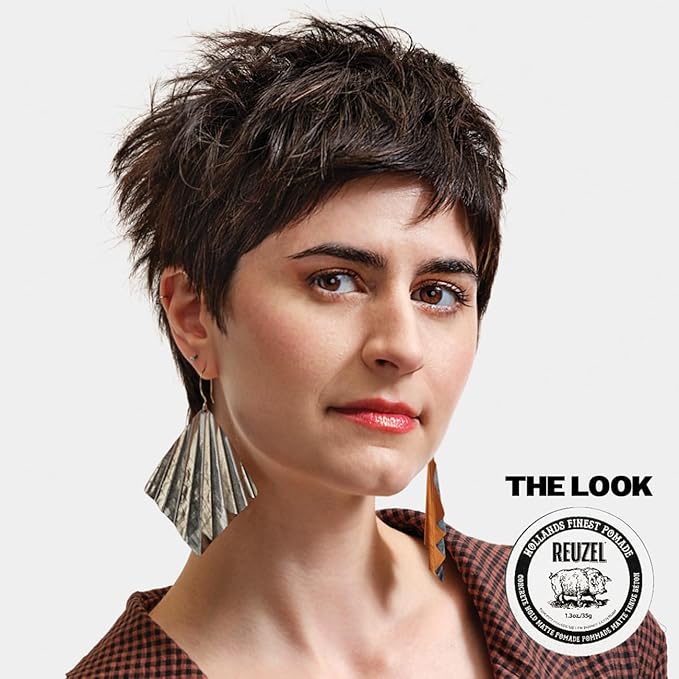 REUZEL Concrete Matte Pomade, Strong All Day Hold, Water Soluble Styling, No Shine and Flake Free, Easy To Wash Out, For All Hairstyles, 12 oz