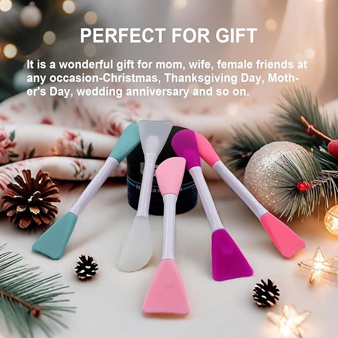 Mask Applicator Silicone Face Brush Face Mud Cream,Clay Mask,DIY,Modeling Mask Brushes DIY Mud Mixing Spatula Double-end Handheld Scoop Skin Care Make up Foundation Gel Cosmetic Tools