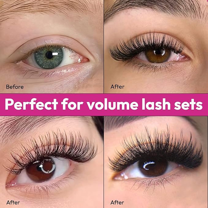 Eyesy Lash 600 Easy Promade Fans - 5D 0.07 Curl CC Mixed Lengths 8-16mm - Ultra Speed 20 Lines Eyelash Trays Volume Premade Lash Fans Handmade Pre Made Eyelash Extensions Fluffy Soft Pointy Base