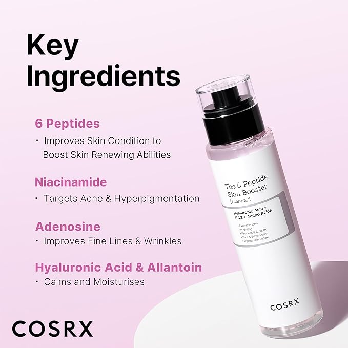 COSRX 6X Peptide Collagen Booster Toner Serum with Copper Peptides, Niacinamide & Hyaluronic Acid Skin Renewal Boosting Facial Essences, Korean Skin Care, 5.07 fl.oz, Stocking Stuffers
