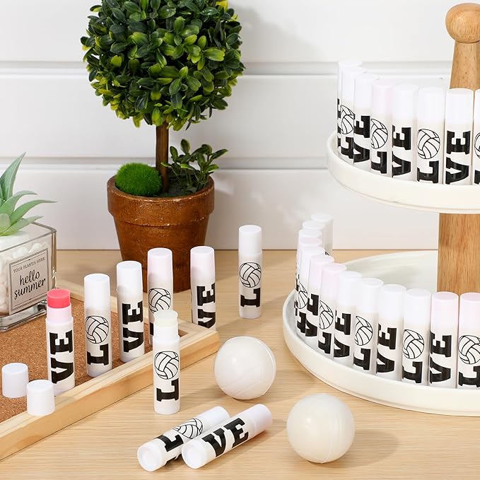 50 Pcs Happy Birthday Lip Balm Volleyball)