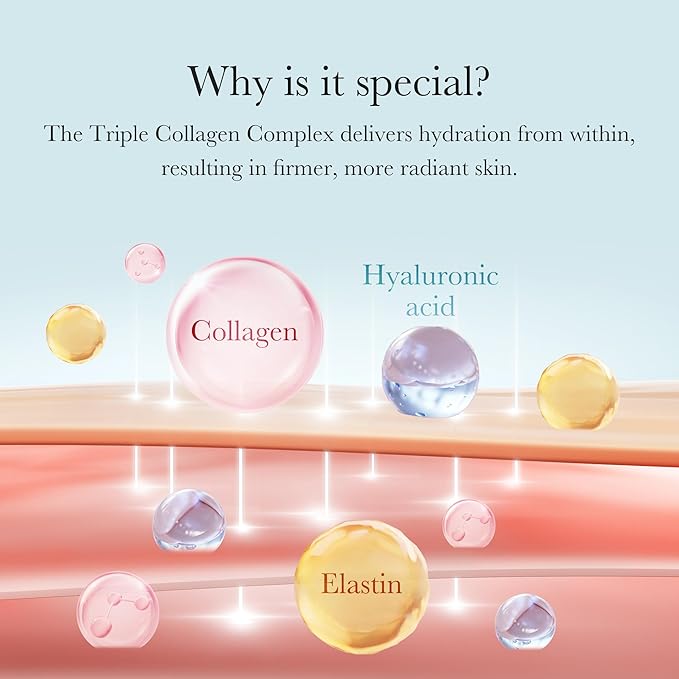 medicube Triple Collagen Cream - Hydrating & Firming Moisturizer with Hyaluronic Acid, Premium Elastin, Shea Butter - Wrinkle Care & Boosts Elasticity - Korean Skincare, 1.69 oz