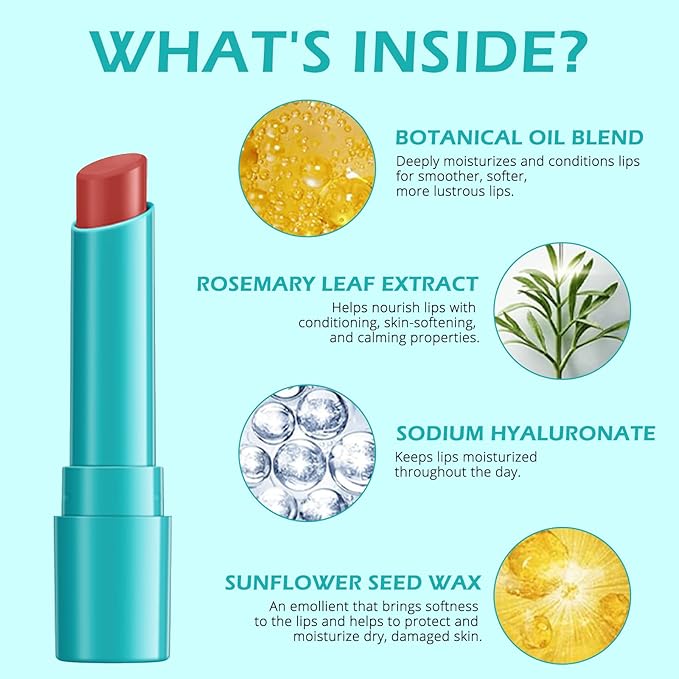 5 Pcs Lip Tint Hydrating,Moisturizing Tinted Lip Balm Set,Waterproof Long-Lasting Lip Gloss Lipstick,Natural Lip Moisturizer Non-Stick Cup Lip Stain for Women and GirlsGTVOSY Lip Tint 5 Pcs