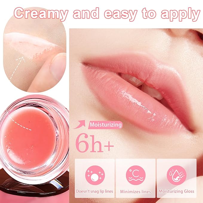 5 PCS Bee Lip Balm Honey Pot, Watermelon & Apple & Strawberry & Honey & Coconut Lip Mask Overnight Propolis Moisturizing Lip Balm Hydrating Prevention Dry and Crack (Set E)