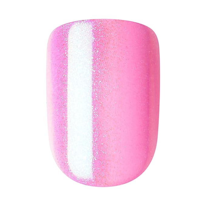 KISS imPRESS No Glue Mani Press On Nails, Color FX, 'Late Night', Light Pink, Short Size, Squoval Shape, Includes 30 Nails, Prep Pad, Instructions Sheet, 1 Manicure Stick, 1 Mini File