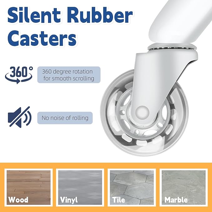 Rolling Stool Heavy Duty 400lb: Super Soft Seat Cushion,360° Swive,Height Adjustability,No Squeaky Noises,No Tip Over,New Upgraded stool Salon Stool Chair, Tattoo Facial Massage Spa Medical(Cyan)