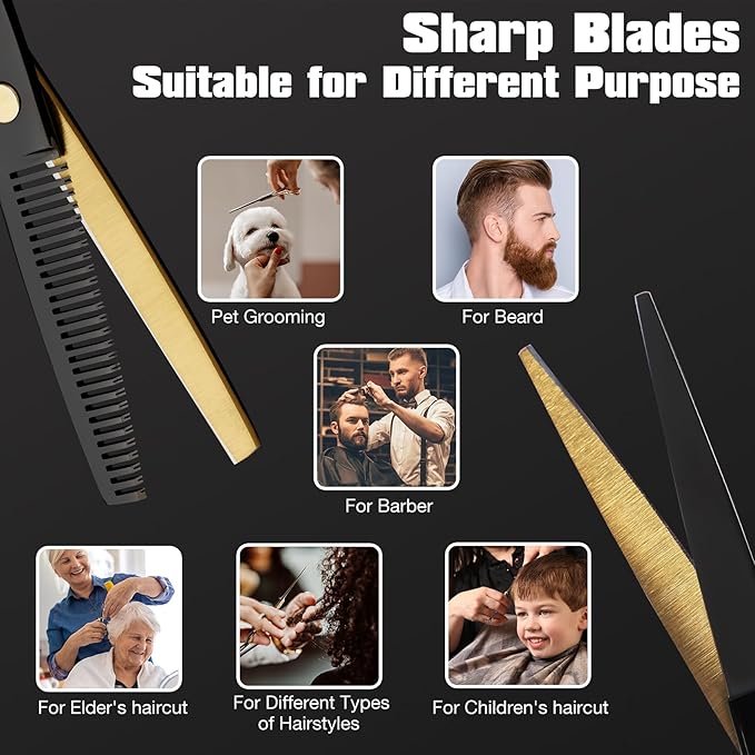 Hair Cutting Scissors Set Black