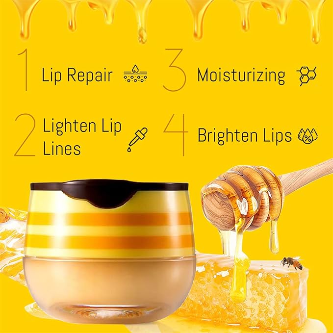 3PCS Lip Balm Honey Pot, Honey Sleeping