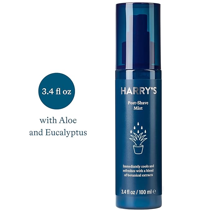 Harry's Post Shave Mist, Alcohol-Free Formula made with Aloe, Eucalyputus, and Tea Tree, 3.4 Fl. Oz, Pack of 2