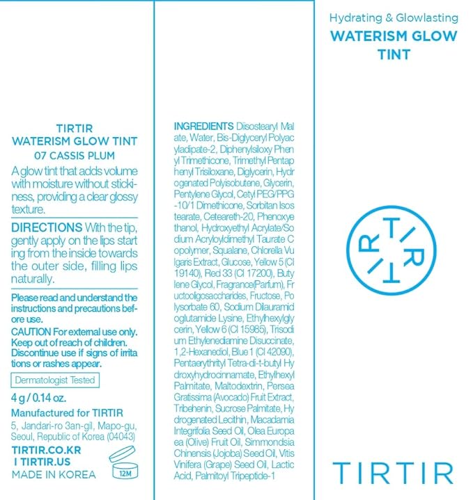 TIRTIR Waterism Glow Tint (07 Cassis Plum, 0.14 Fl Oz (Pack of 1))
