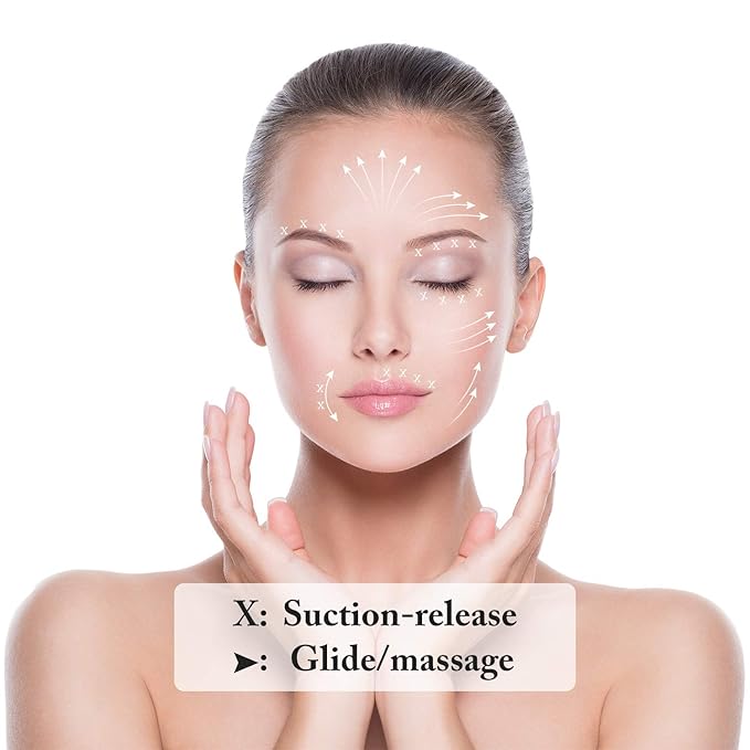 Nuanchu Facial Cupping Cup Glass Face Cup Silicone Cupping Massage Vacuum Suction Mug for Body Face Leg Arm Back Shoulder Muscle and Joint Pain(Pink,0.65 Inch Diameter)