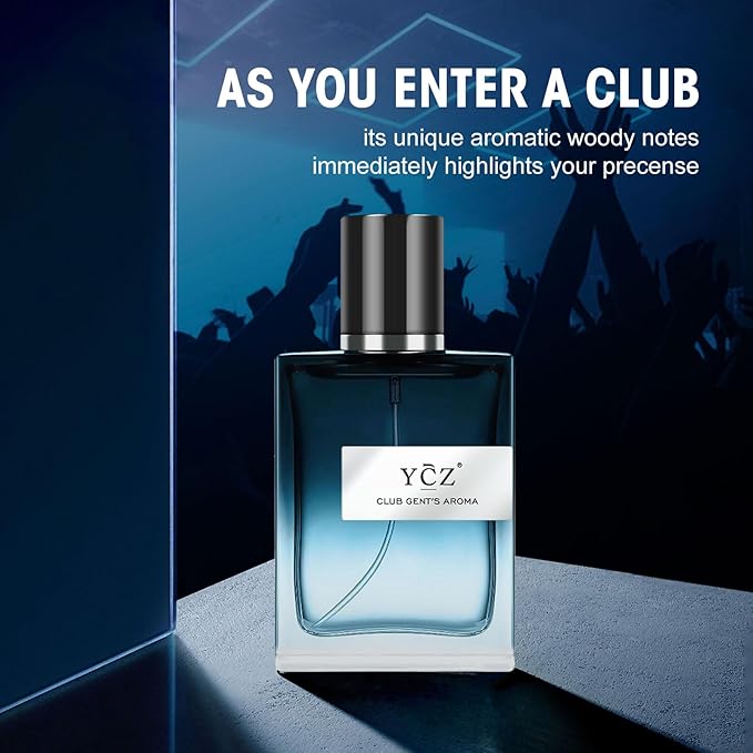 Ycz CLUB GENT'S AROMA Perfume Men, Eau de Parfum Spray, Nightclub Essential Long-Lasting Fragrance, Men's Cologne with Aromatic Woody Notes of Mint, Lemon, Special Occasions Daily Elegance
