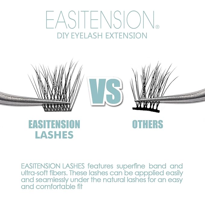 DIY Eyelash Extension, 3D Effect Individual Glue Bonded Lash Clusters Volume Lashes Set, Home Eyelash Extension, Lashes Pack (16MM-Volume)