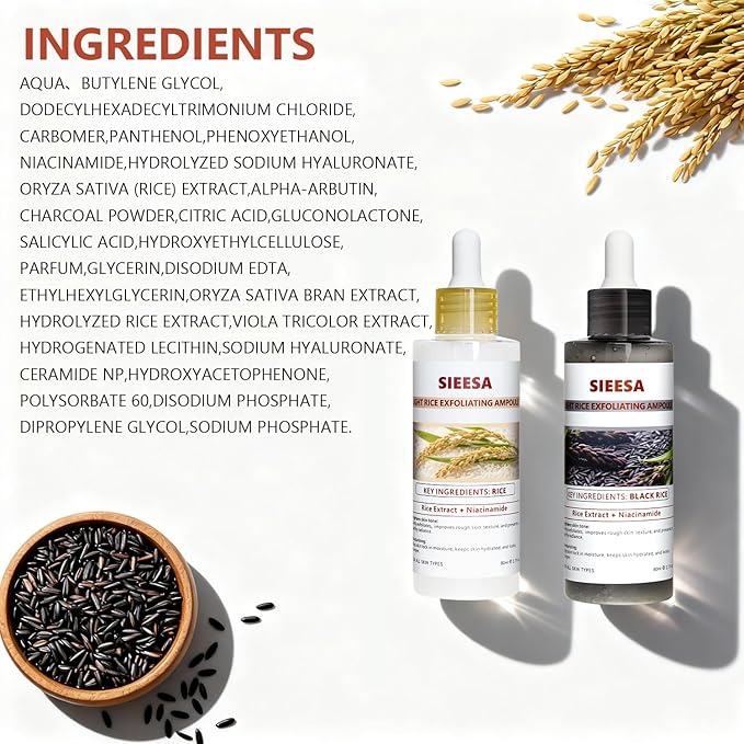 Rice Peel Shot,Peel Shot Glow Rice Ampoule Duo, White&Black Rice Exfoliant,Removes Dead Skin and Blackheads,Niacinamide Controls Oil Salicylic Acid Gentle Pore Clean, For Various SkinS(5.4 fl oz)