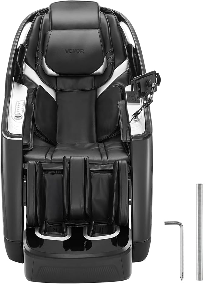 VEVOR 4D+3D Full Body Massage Chair - SL Track, AI Voice Control, Electric Extendable Footrest, Yoga Stretch, TFT Touchscreen, Home Relaxation